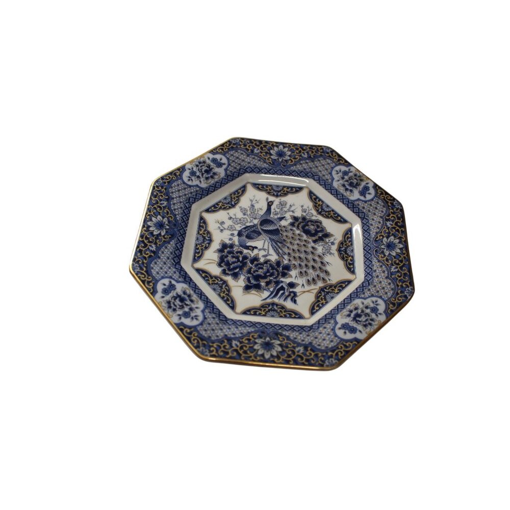 Vtg 1983 Arnart Imperial Peacock Octagonal Dessert Plate Seizan Replacement 7.25
